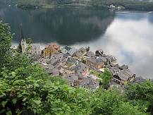 Hallstatt, Blick vom Aussichtsplatz beim Abstieg vom rudolfsturm nach Hallstatt