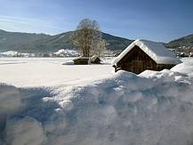 Gosau Vordertal, die Z�une verschwinden in der Schneedecke