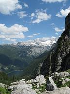 Aussicht vom Sender zum Dachstein und Gosausee