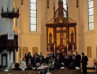 Chorbesuch aus Neukematen in der evangelischen Kirche in Gosau