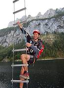 Trainer Alexander Lugger am Laserer-Alpin-Klettersteig