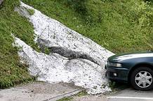 Hagelreste vom Unwetter am 2. August