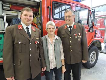 Fritz Posch, Feuerwehrjugendbeauftragter, Vroni Posch Feuerwehrobfrau, Fiedrich Posch, Feuerwehrkommandant