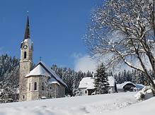 Blick zur evangelischen Kirche, Dez. 2010