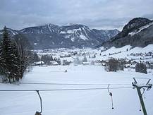 Blick von der Hornbahn zu den Kalmbergen