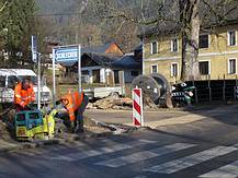 Zebrastreifen zwischen Gemeindeamt und Schleckerparkplatz