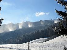 in Gosau schneit es von unten nach oben