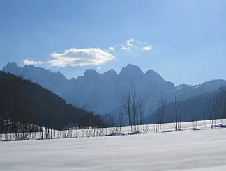 Im Vordertal, Blick zum Gosaukamm und Zwieselalm