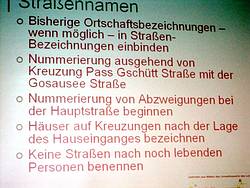 Vorgaben für die Straßennamensfindung