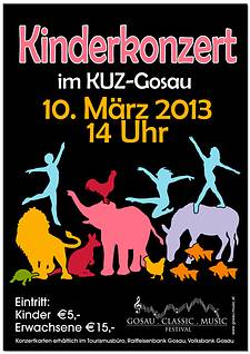 Plakat f�r das Kinderkonzert Karneval der Tiere am Sonntag