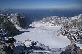 Gosaugletscher vom Dachsteingipfel am 21.9.2011