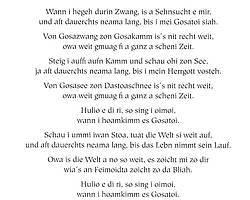 Gosinger Hymne Text