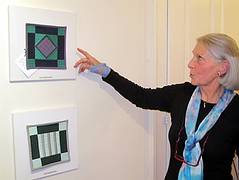 Isolde Arz mit Quiltarbeiten