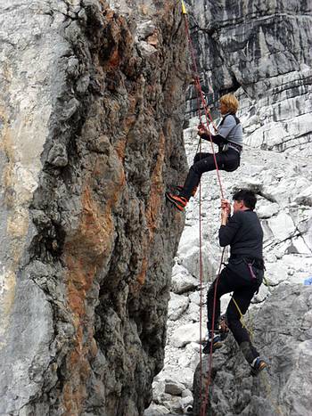 Gletscher�bung bei der Adamekh�tte, Seiltechnik